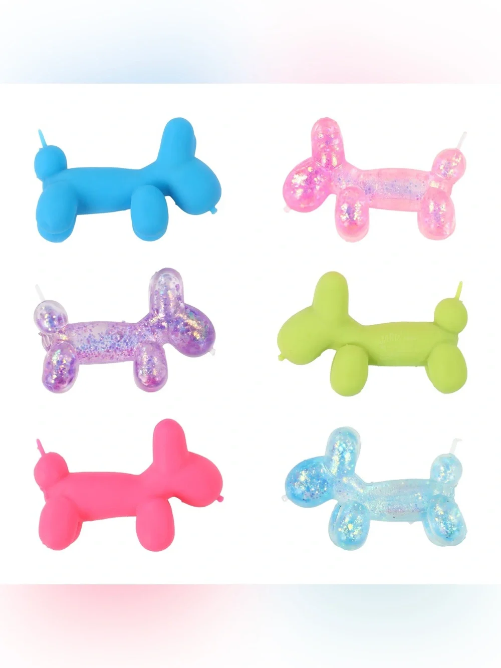 Irre-Squish-tible! Stretchy Balloon Dog Squish Toy (ONE Blue Glitter) NWT